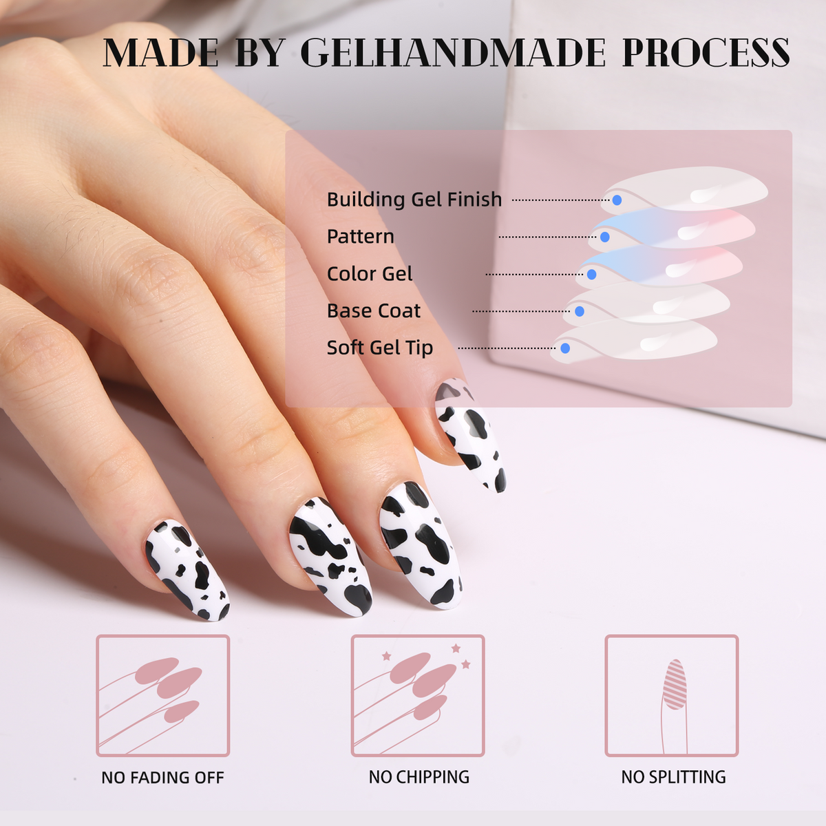 Cow Print Charm Press-On Nails - 28PCS