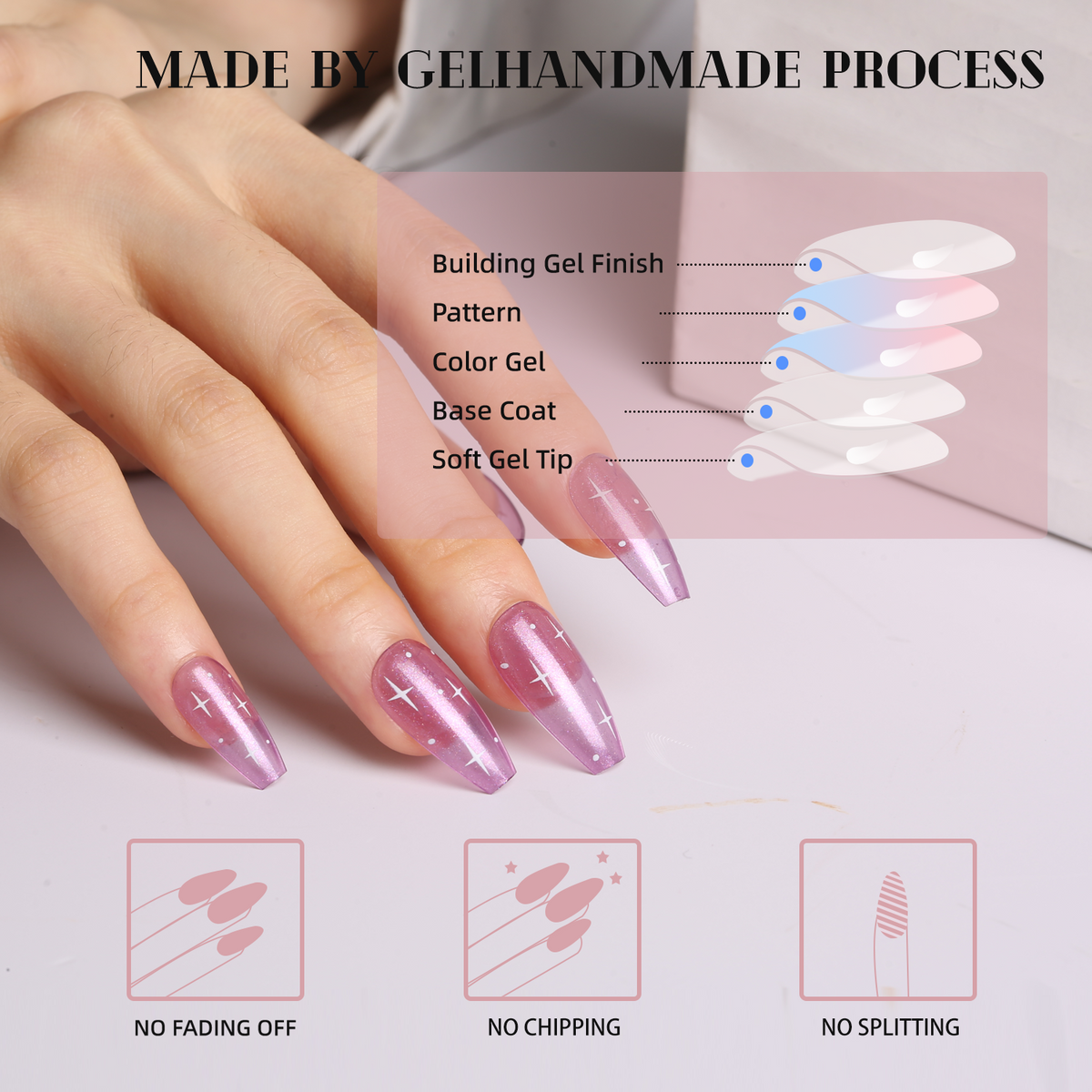 Lavender Stardust Press-On Nails - 28PCS