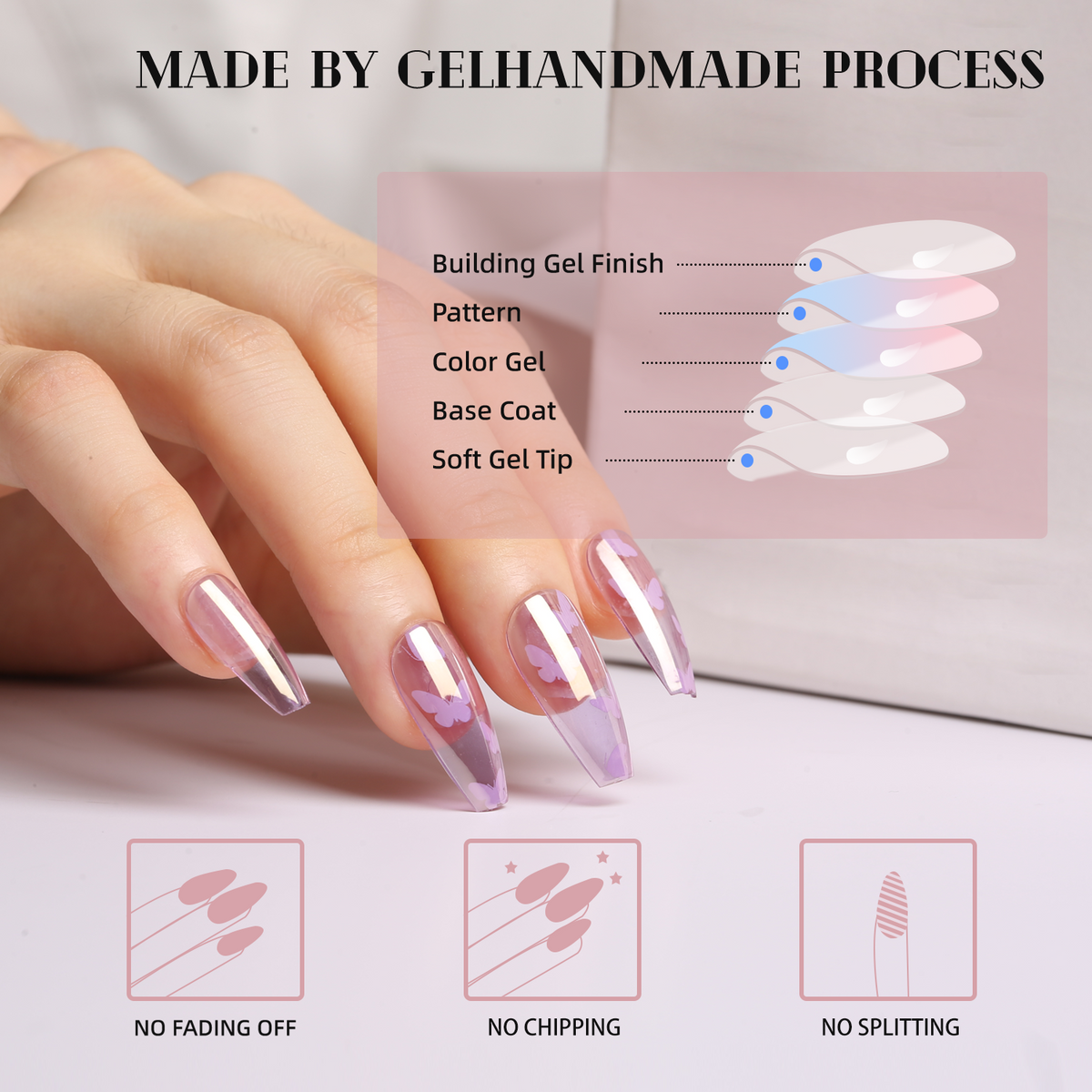 Pastel Pink Camo Press-On Nails - 28PCS