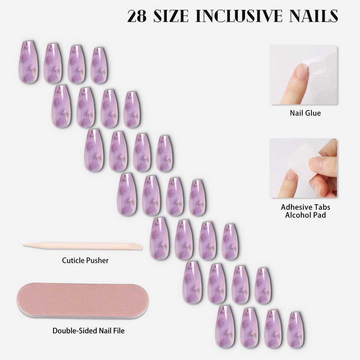 Pastel Pink Camo Press-On Nails - 28PCS