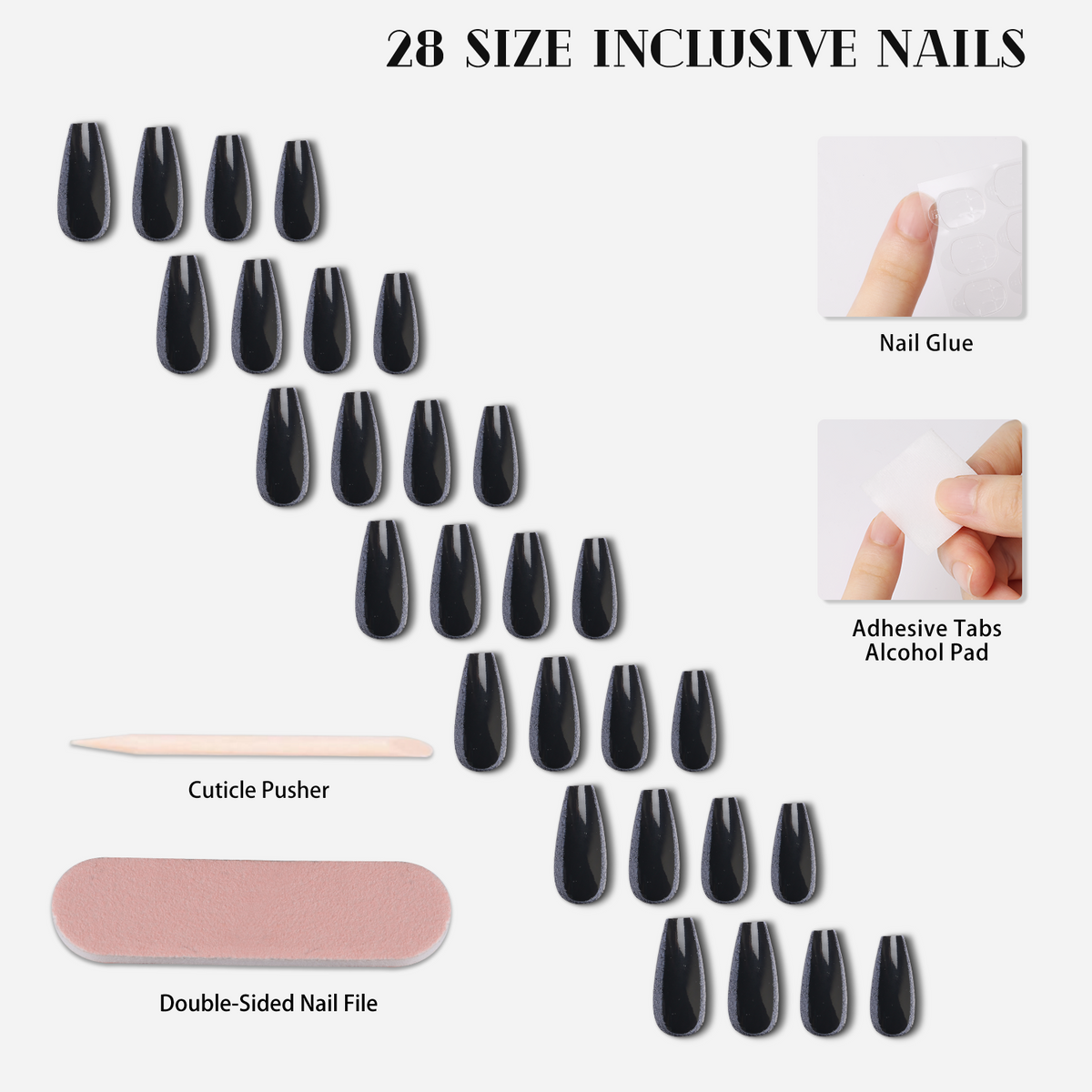 Midnight Sparkle Press-On Nails - 28PCS