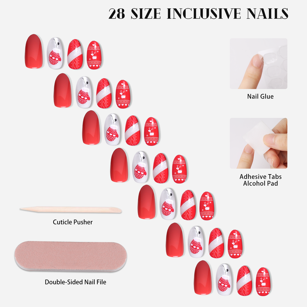 Holiday Cheer Press-On Nails - 28PCS