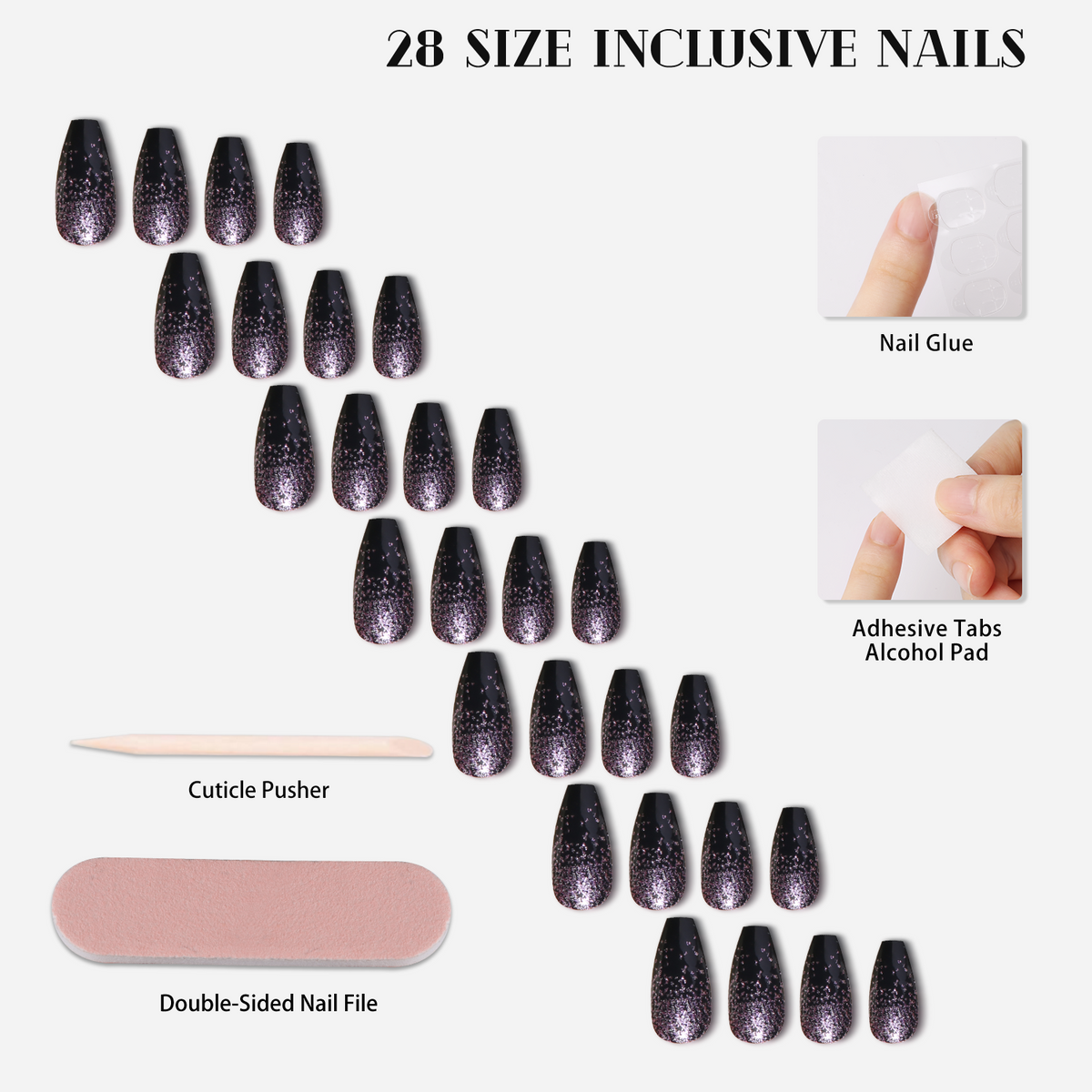 Stardust Night Press-On Nails - 28PCS