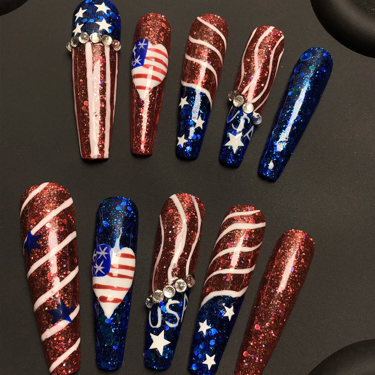 Patriotic Sparkle - 10PCS